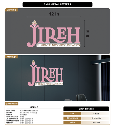CUSTOM MOCKUP SIGN FOR Mery C