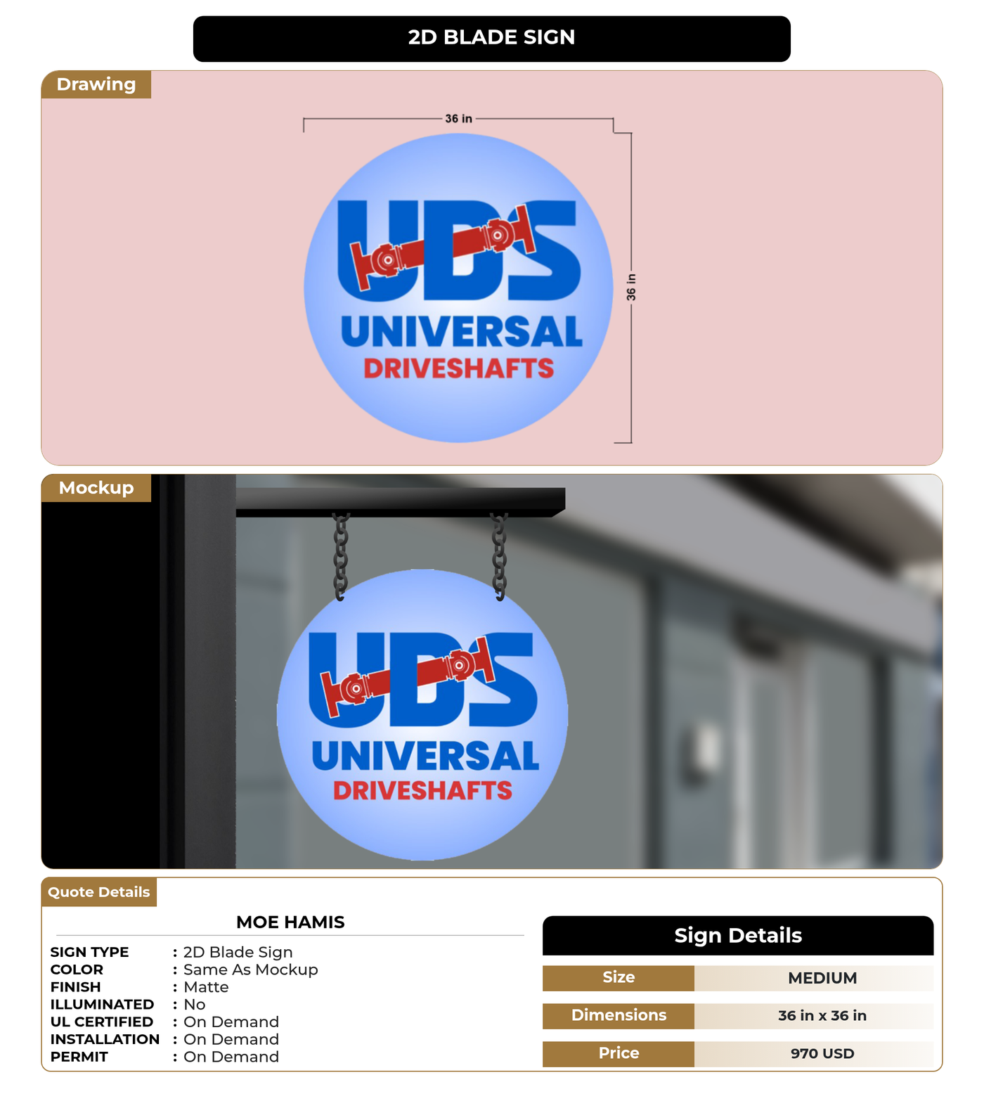 CUSTOM MOCKUP SIGN FOR Moe Hamis