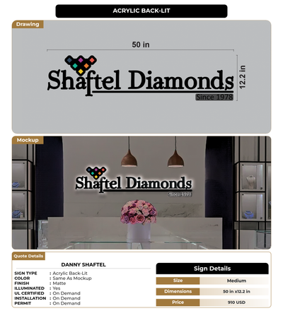 CUSTOM MOCKUP SIGN FOR Danny Shaftel