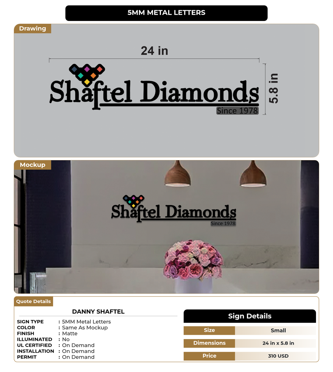 CUSTOM MOCKUP SIGN FOR Danny Shaftel