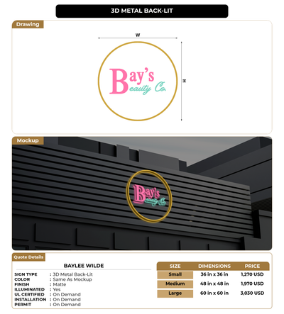 CUSTOM MOCKUP SIGN FOR Baylee Wilde