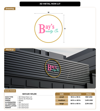 CUSTOM MOCKUP SIGN FOR Baylee Wilde