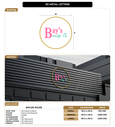 CUSTOM MOCKUP SIGN FOR Baylee Wilde