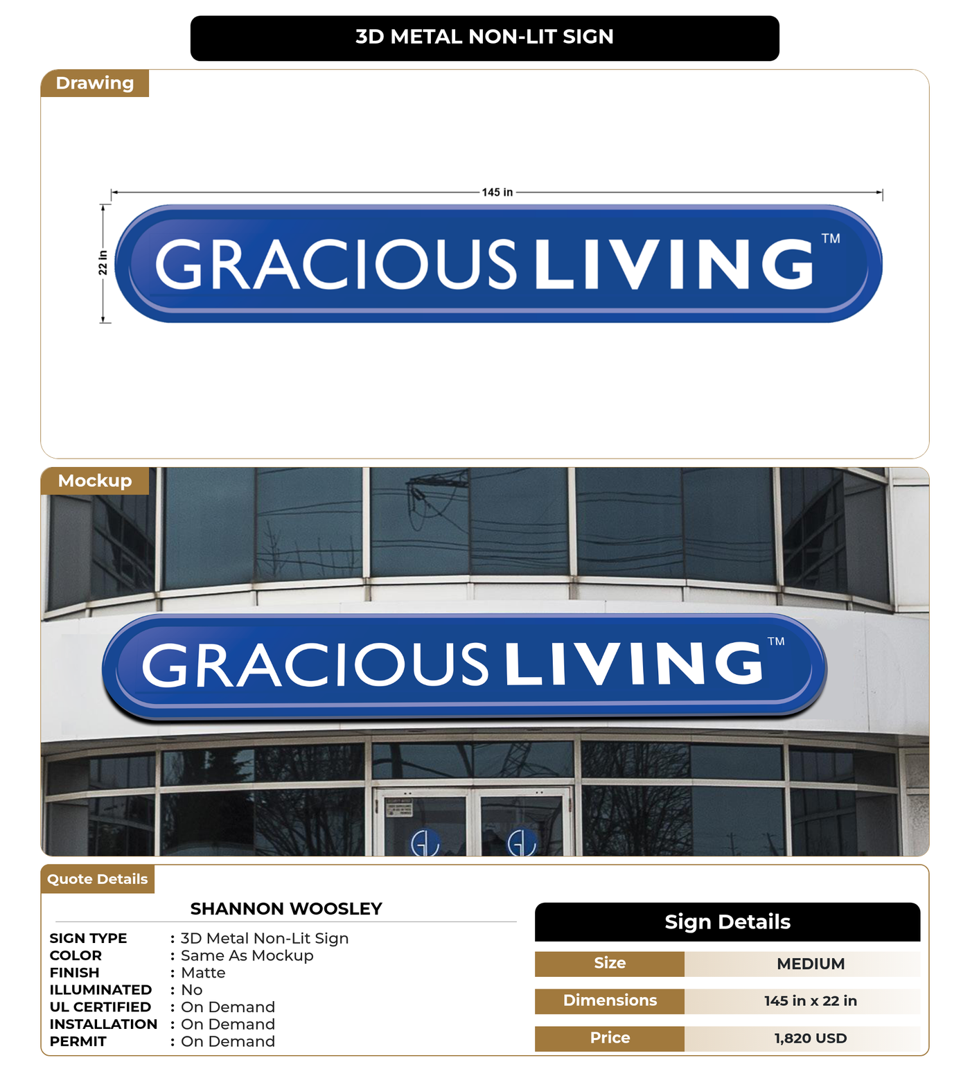 CUSTOM MOCKUP SIGN FOR SHANNON WOOSLEY