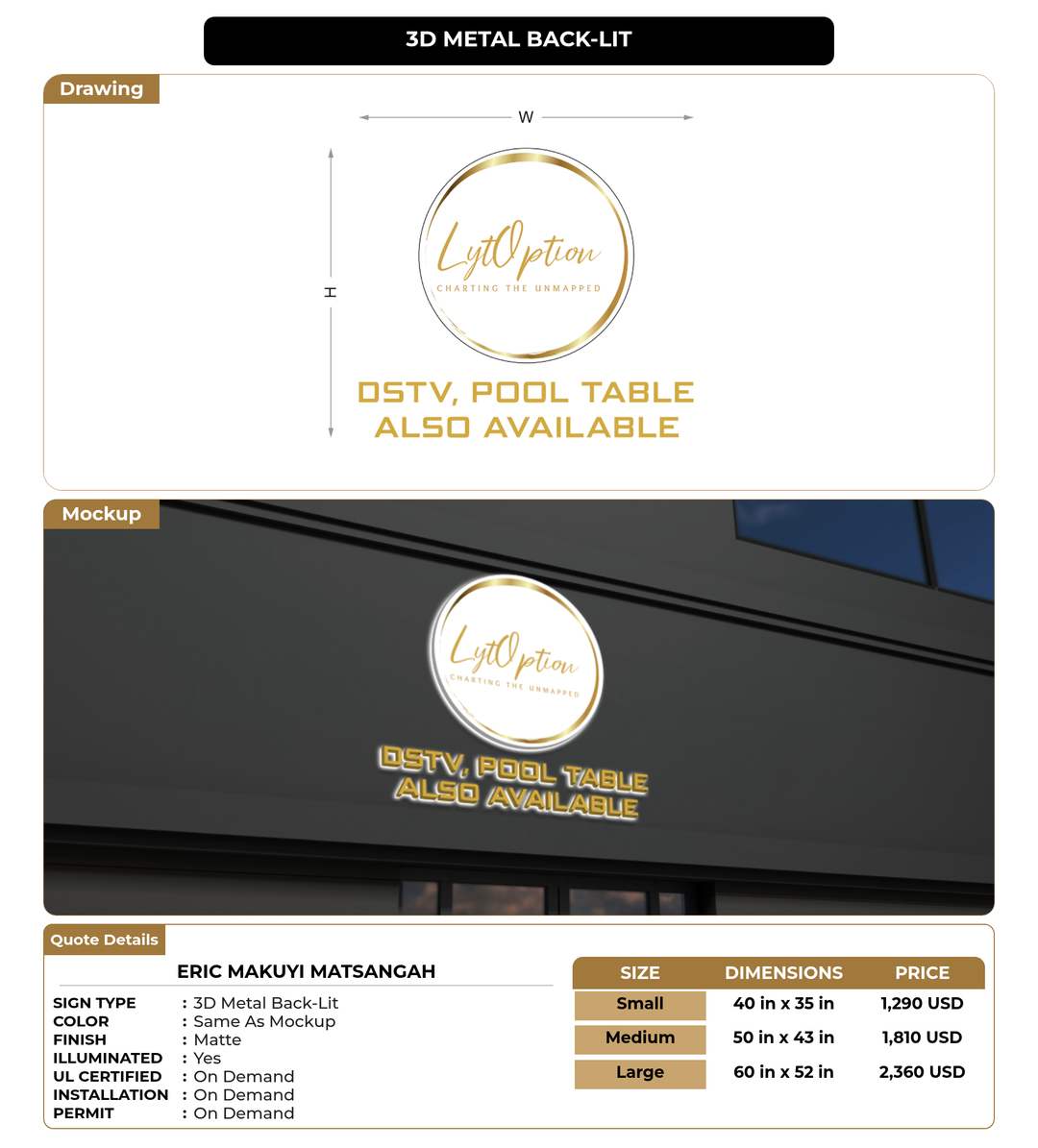 CUSTOM MOCKUP SIGN FOR Eric Makuyi Matsangah