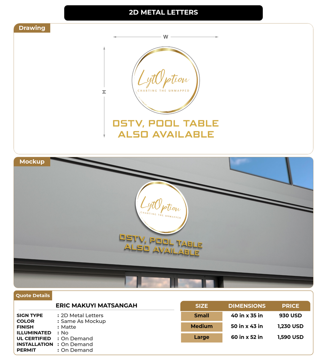 CUSTOM MOCKUP SIGN FOR Eric Makuyi Matsangah