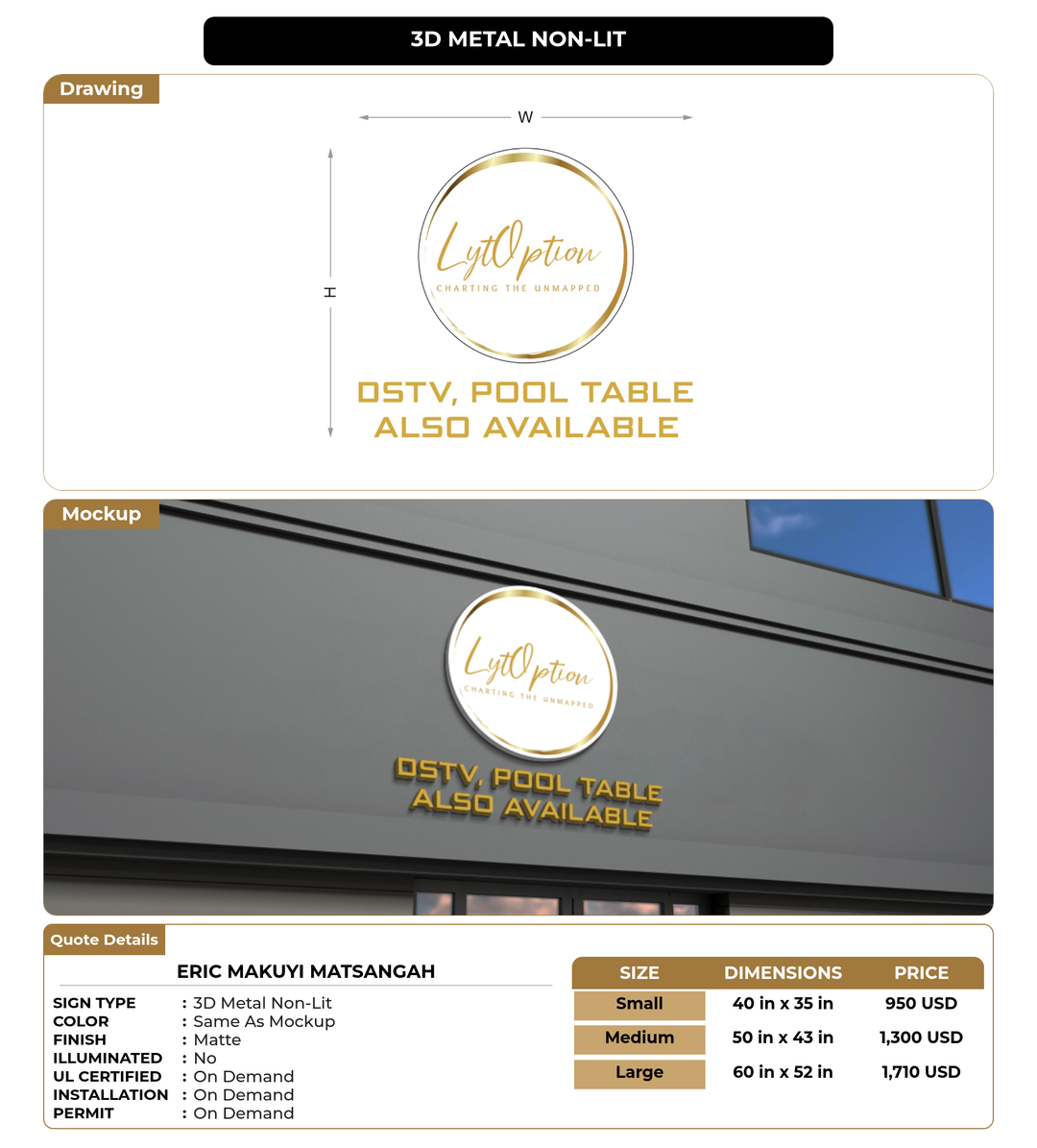 CUSTOM MOCKUP SIGN FOR Eric Makuyi Matsangah