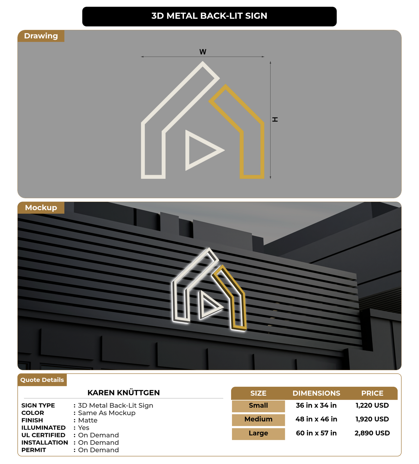 CUSTOM MOCKUP SIGN FOR Karen Knüttgen