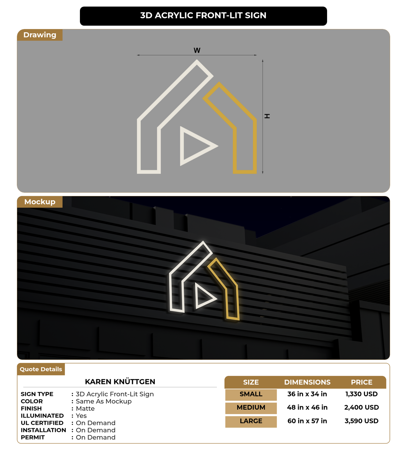 CUSTOM MOCKUP SIGN FOR Karen Knüttgen