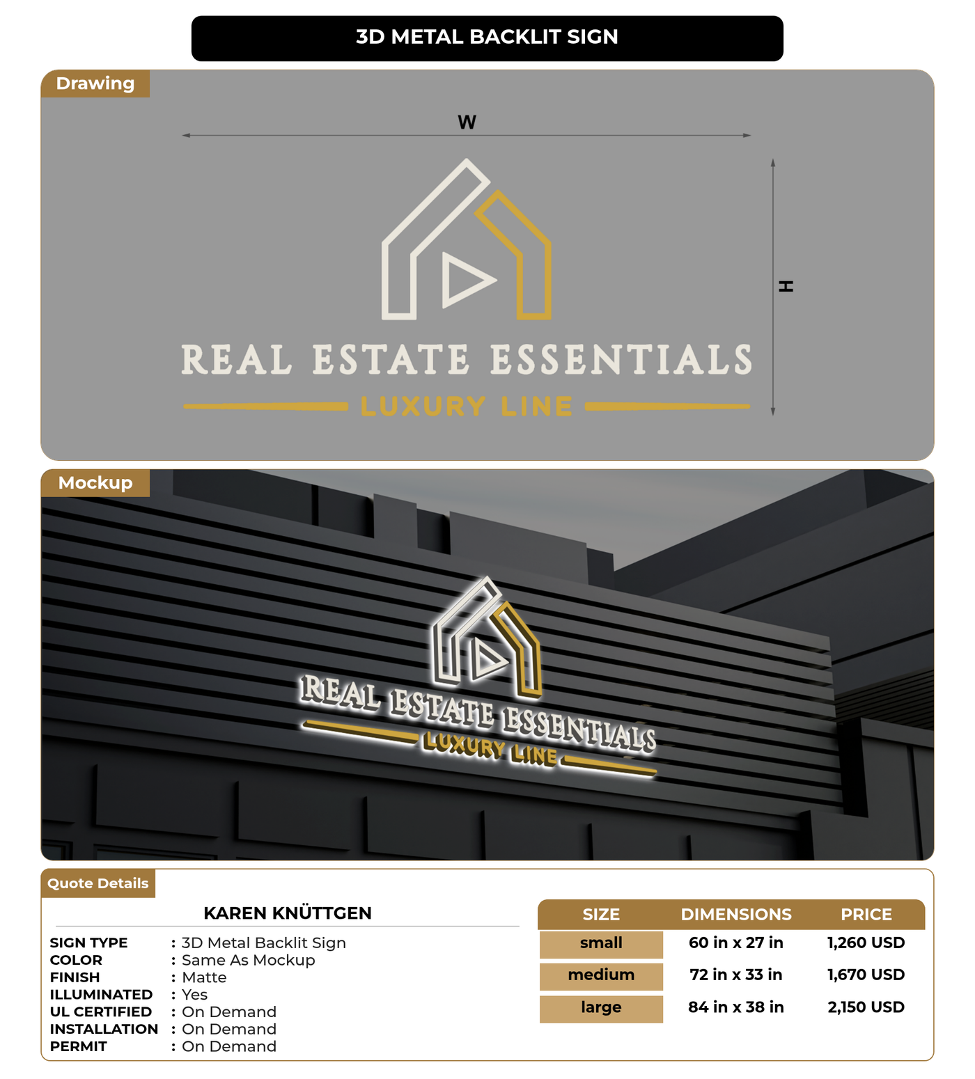 CUSTOM MOCKUP SIGN FOR Karen Knüttgen