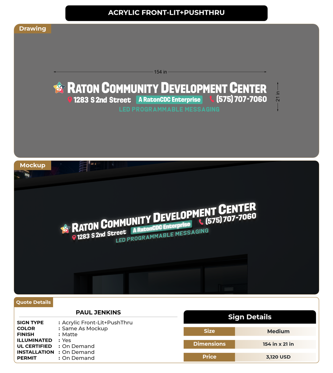 CUSTOM MOCKUP SIGN FOR Paul Jenkins