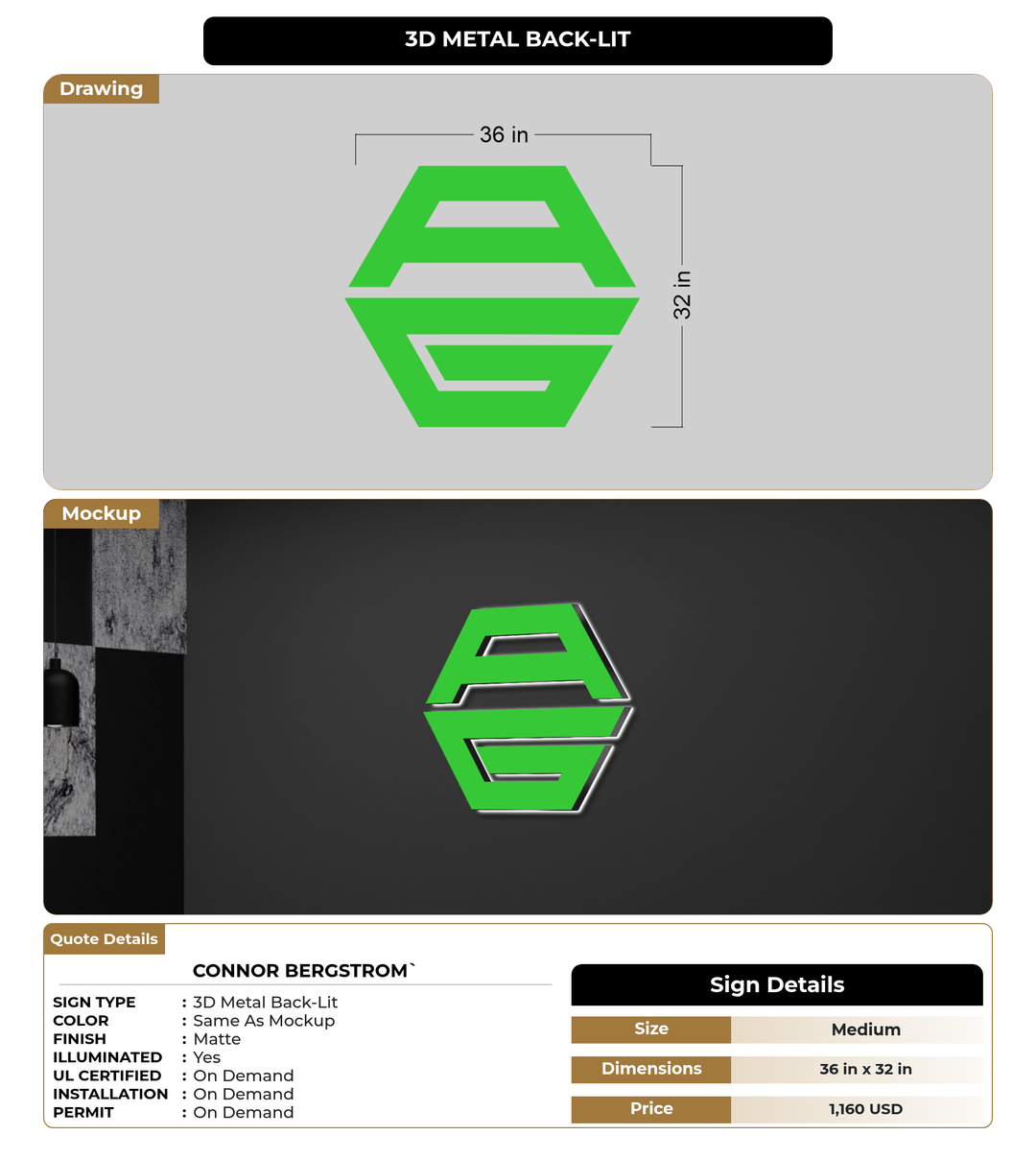 CUSTOM MOCKUP SIGN FOR Connor Bergstrom`