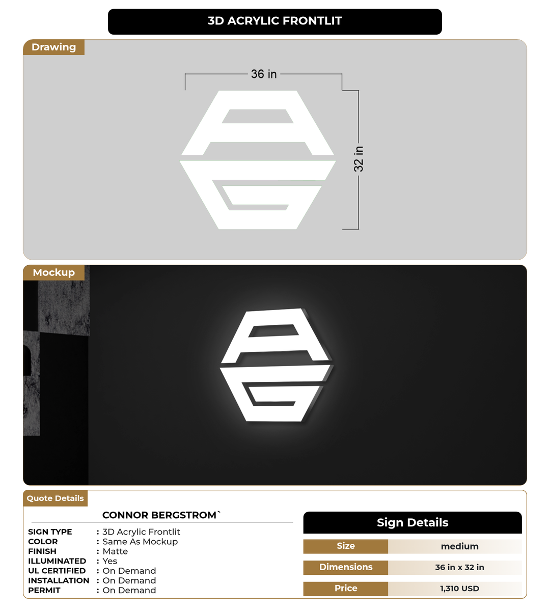 CUSTOM MOCKUP SIGN FOR Connor Bergstrom`
