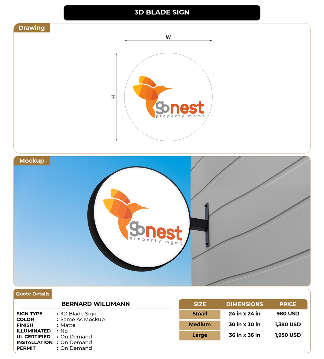 CUSTOM MOCKUP SIGN FOR bernard willimann