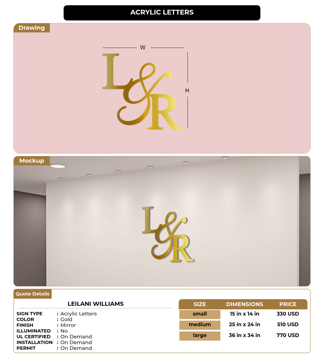 CUSTOM MOCKUP SIGN FOR Leilani Williams