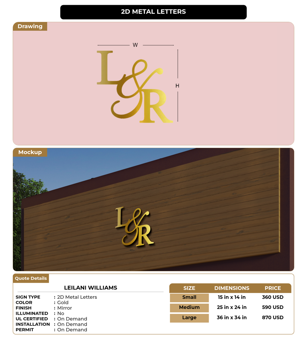CUSTOM MOCKUP SIGN FOR Leilani Williams