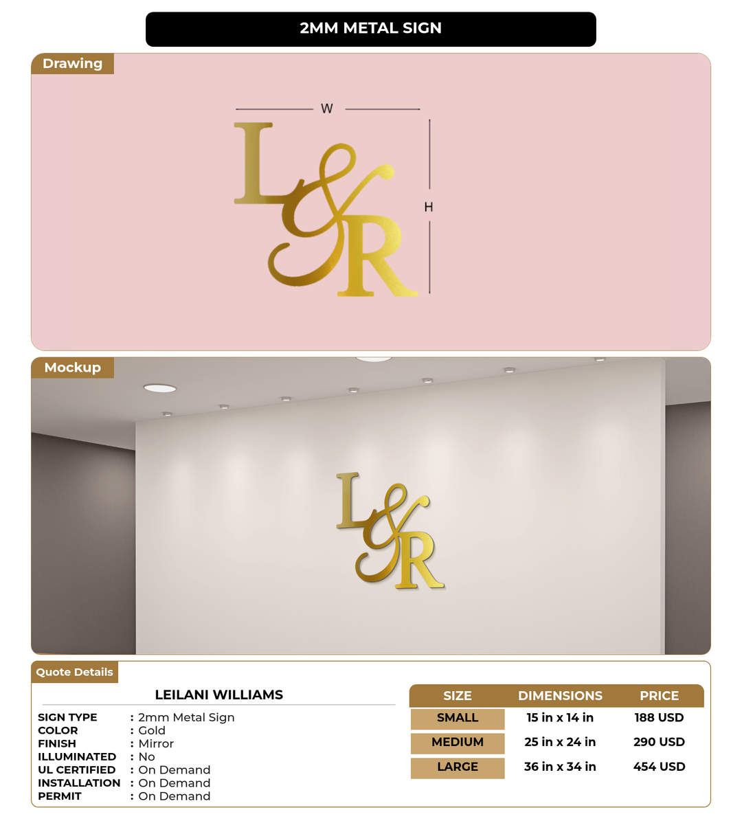 CUSTOM MOCKUP SIGN FOR Leilani Williams