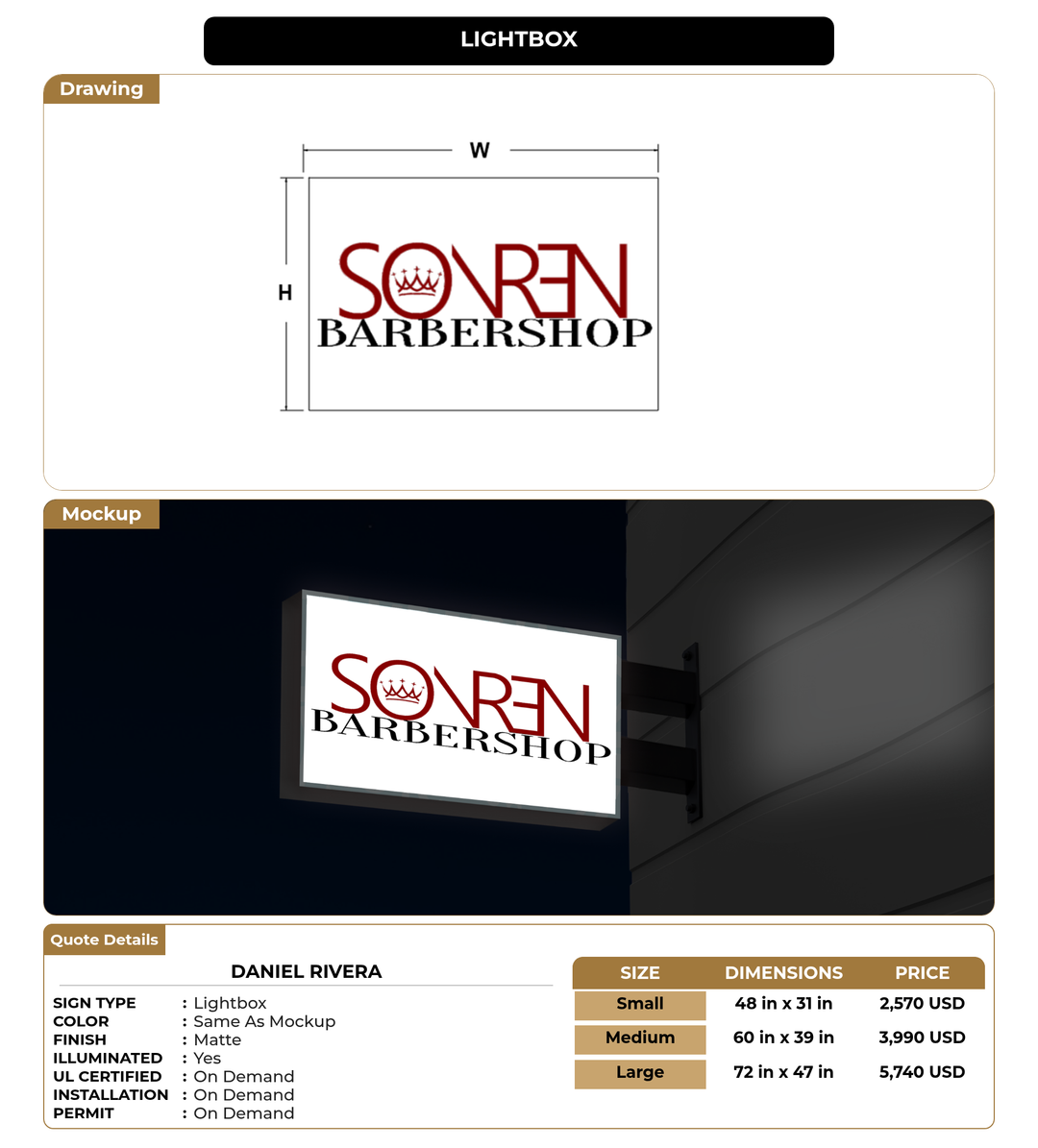 CUSTOM MOCKUP SIGN FOR Daniel Rivera