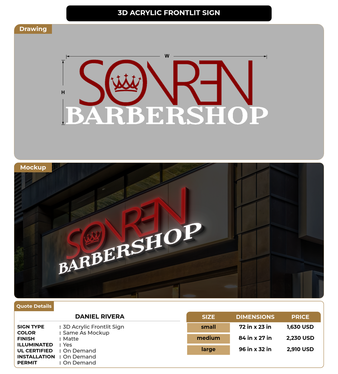 CUSTOM MOCKUP SIGN FOR Daniel Rivera
