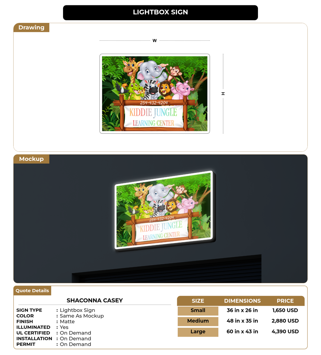 CUSTOM MOCKUP SIGN FOR Shaconna casey