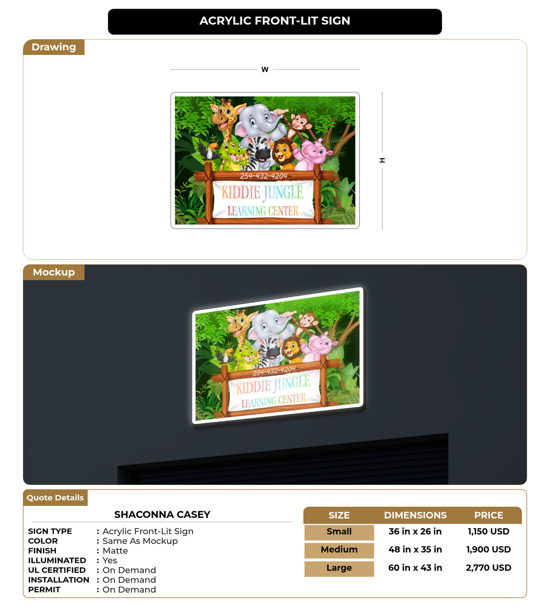 CUSTOM MOCKUP SIGN FOR Shaconna casey