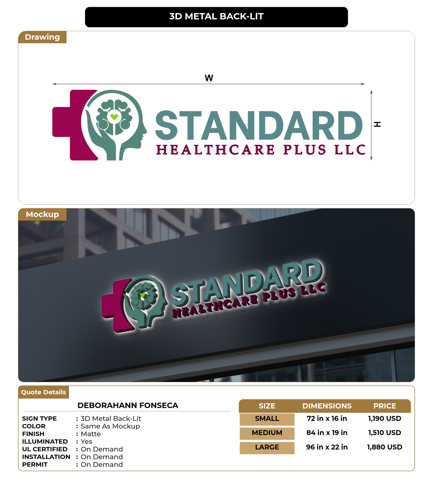 CUSTOM MOCKUP SIGN FOR Deborahann Fonseca
