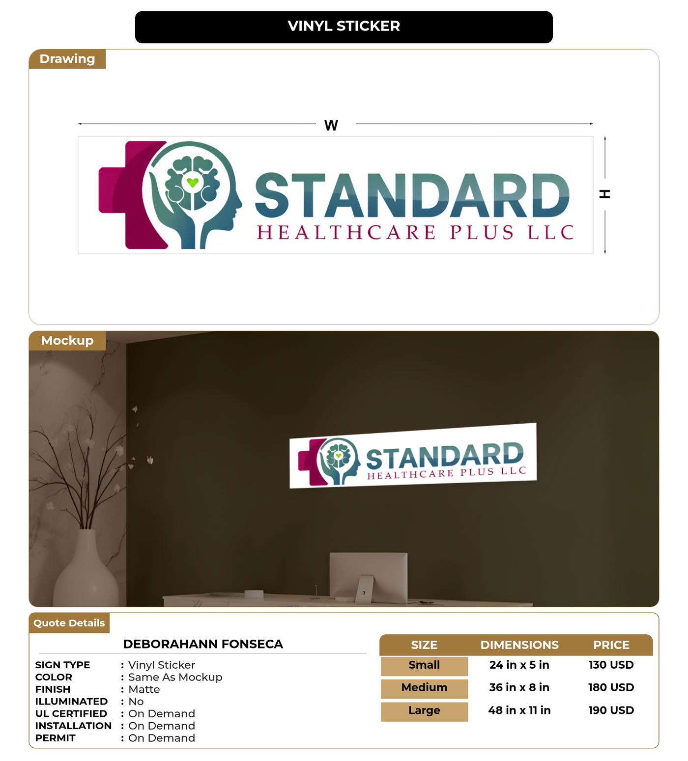 CUSTOM MOCKUP SIGN FOR Deborahann Fonseca