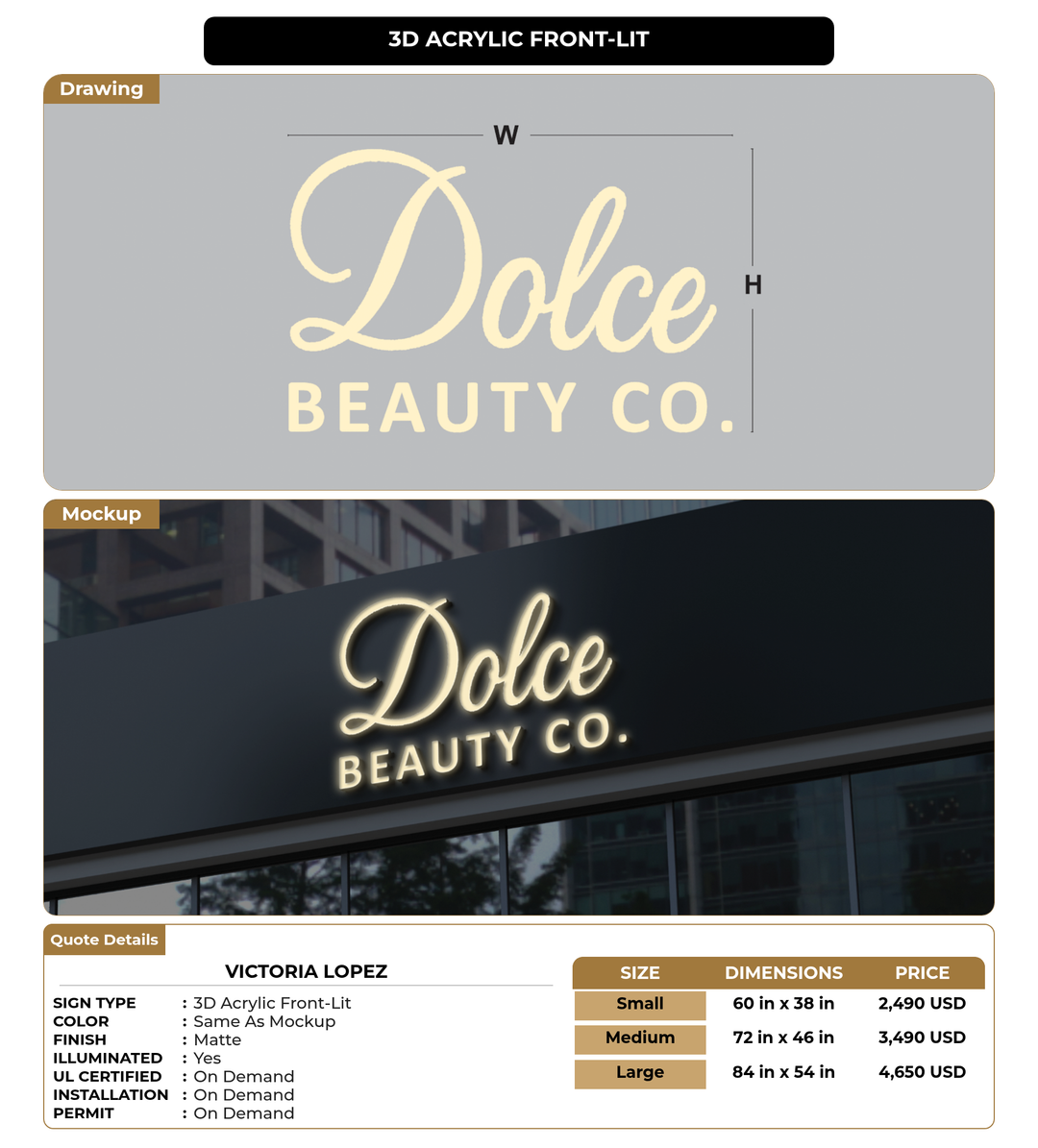 CUSTOM MOCKUP SIGN FOR Victoria Lopez