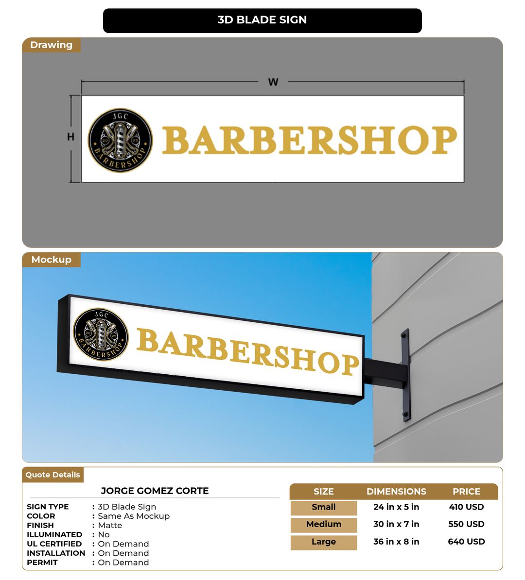 CUSTOM MOCKUP SIGN FOR Jorge Gomez Corte