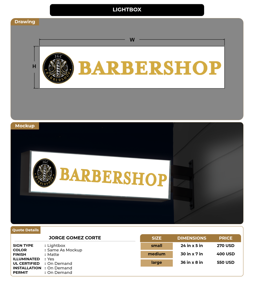 CUSTOM MOCKUP SIGN FOR Jorge Gomez Corte