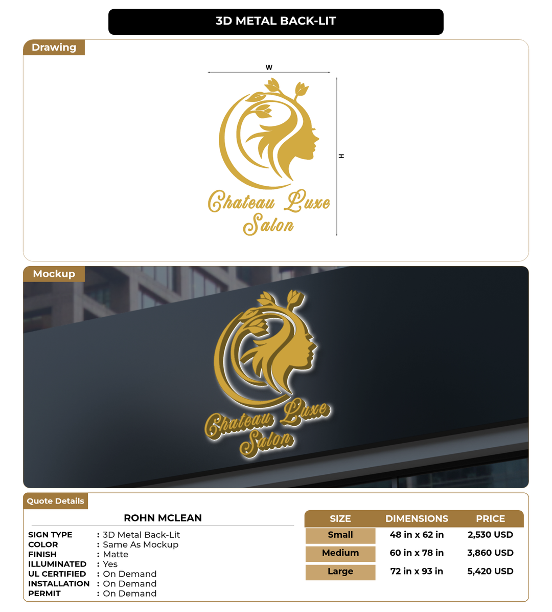 CUSTOM MOCKUP SIGN FOR Rohn McLean
