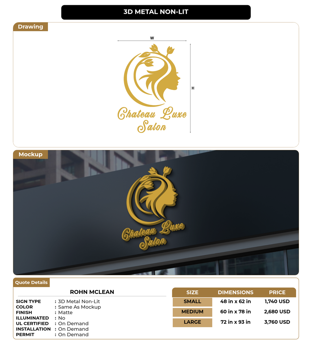 CUSTOM MOCKUP SIGN FOR Rohn McLean