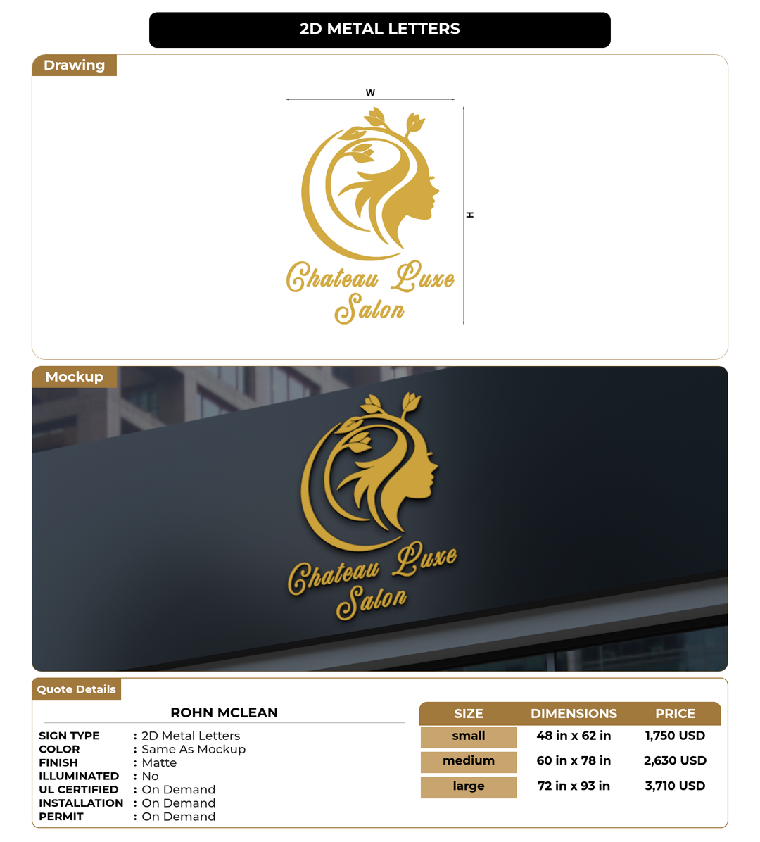 CUSTOM MOCKUP SIGN FOR Rohn McLean