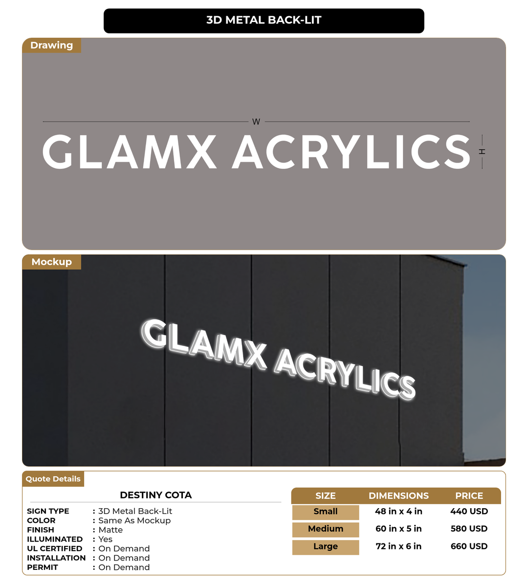 CUSTOM MOCKUP SIGN FOR Destiny Cota