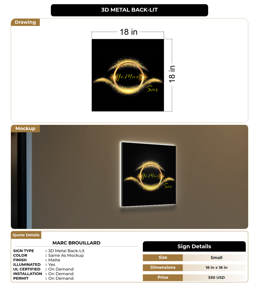CUSTOM MOCKUP SIGN FOR Marc Brouillard