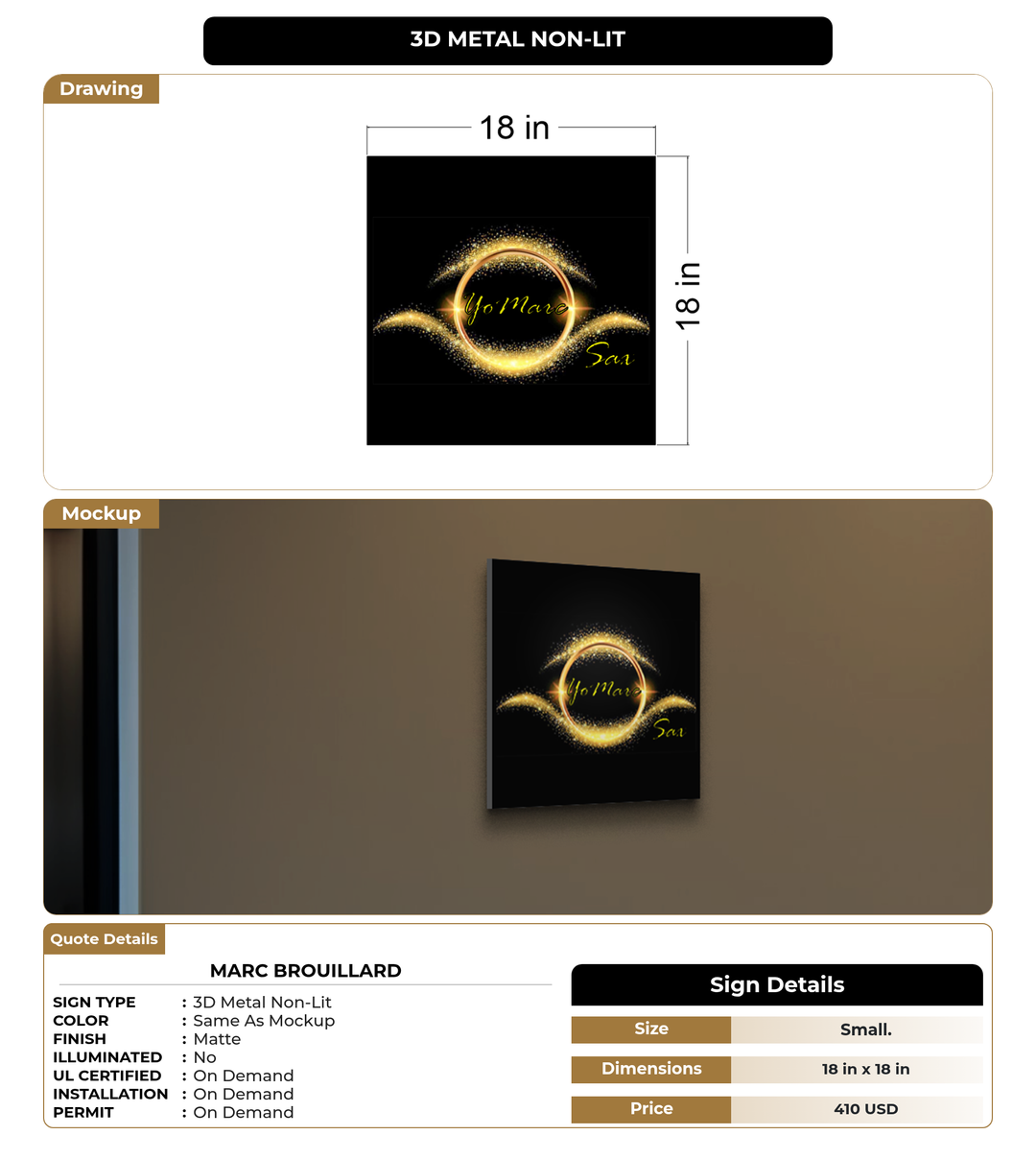 CUSTOM MOCKUP SIGN FOR Marc Brouillard