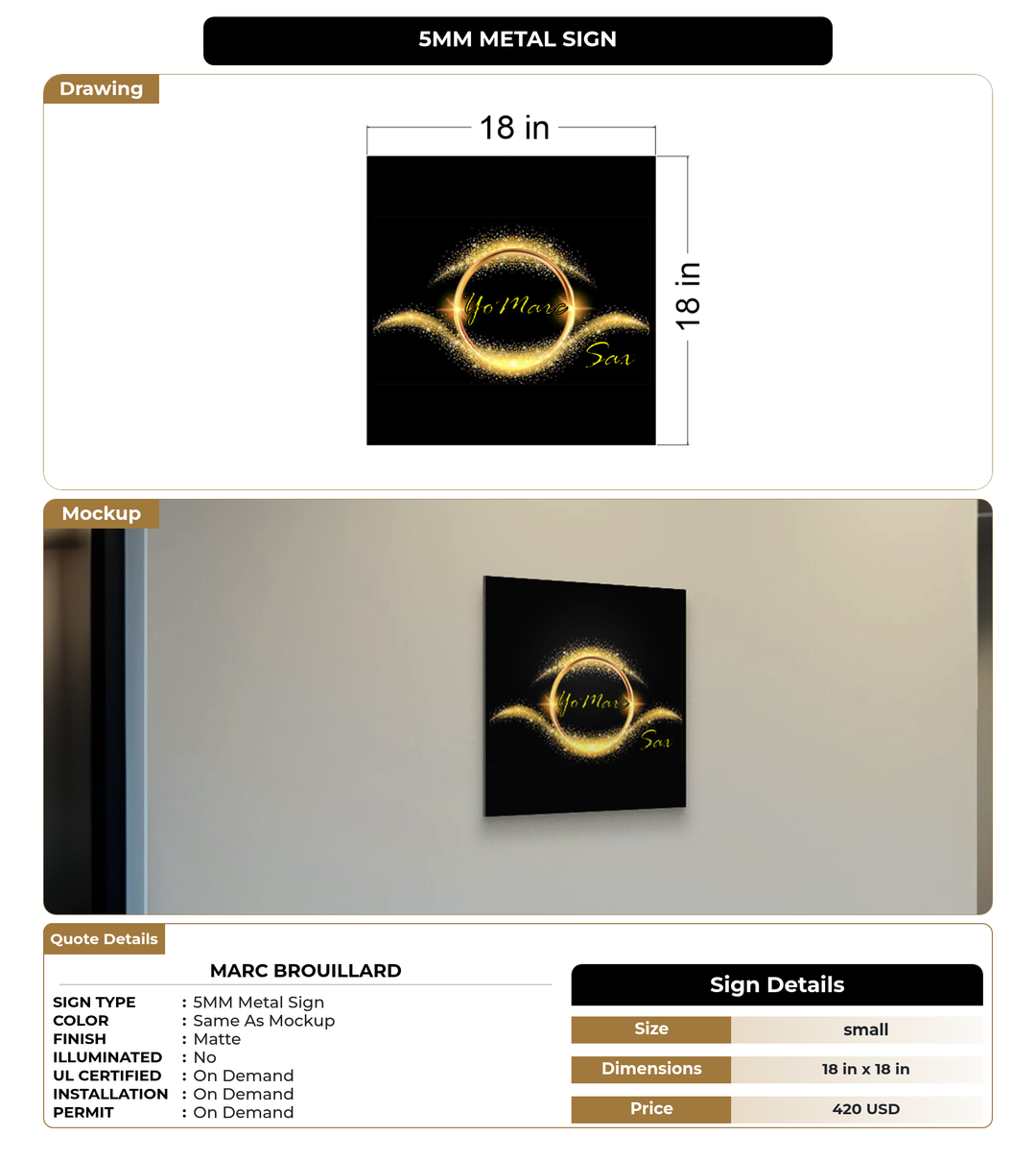 CUSTOM MOCKUP SIGN FOR Marc Brouillard
