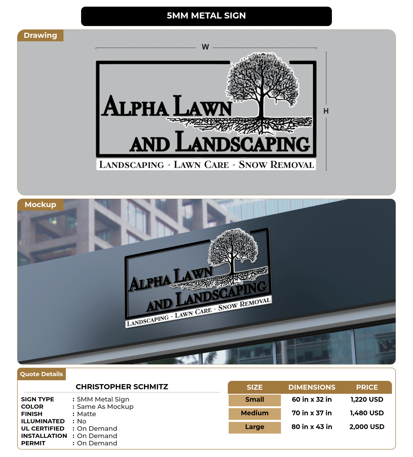CUSTOM MOCKUP SIGN FOR Christopher Schmitz