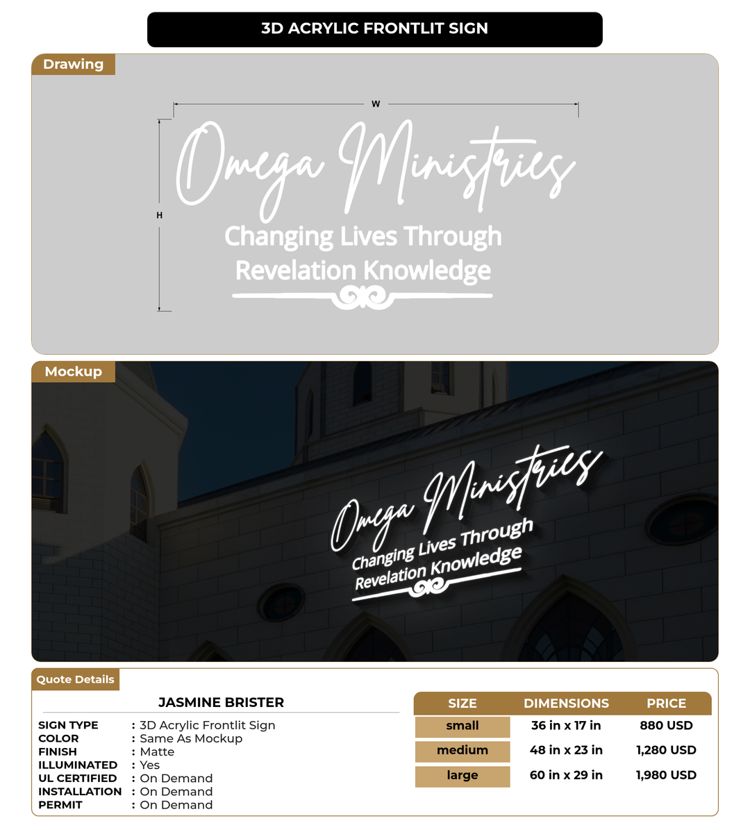 CUSTOM MOCKUP SIGN FOR Jasmine Brister