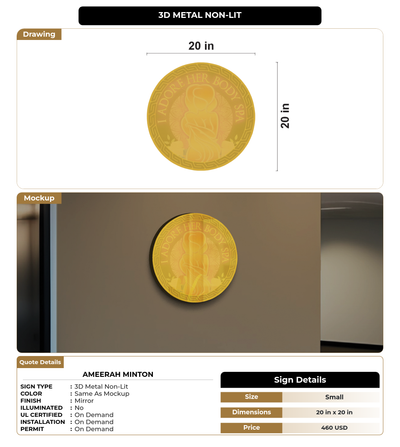 CUSTOM MOCKUP SIGN FOR Ameerah Minton