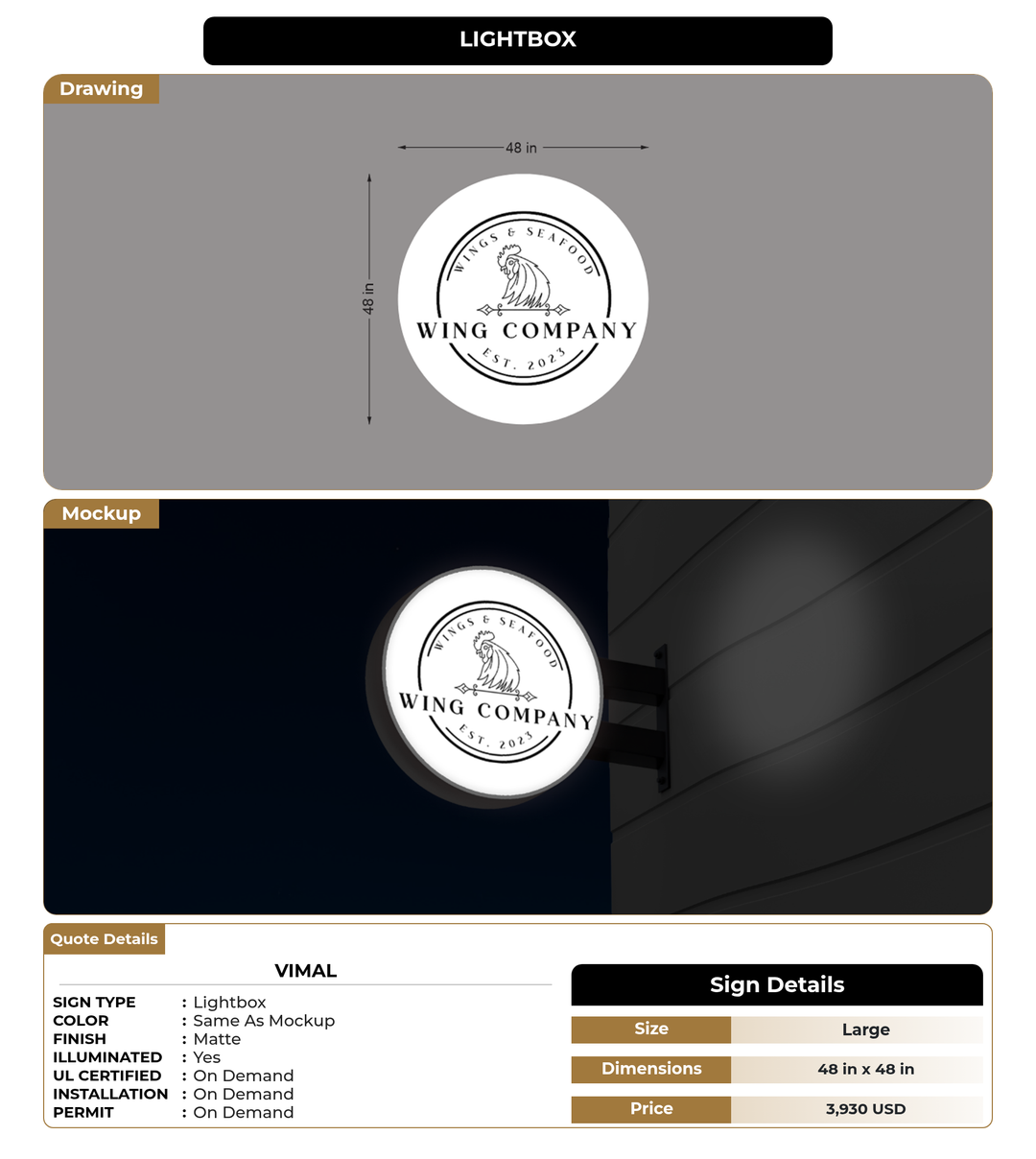 CUSTOM MOCKUP SIGN FOR Vimal