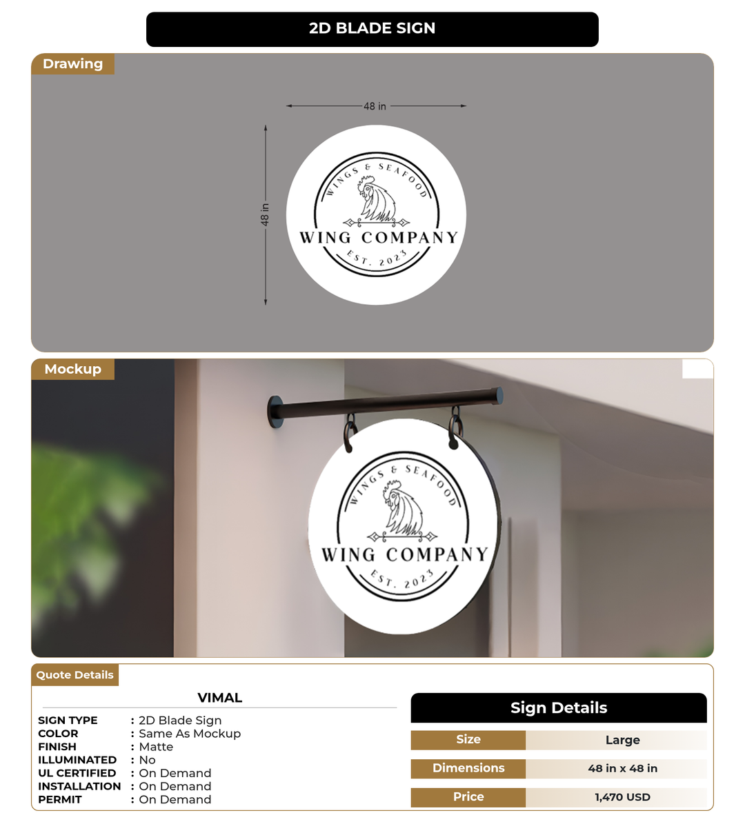 CUSTOM MOCKUP SIGN FOR Vimal