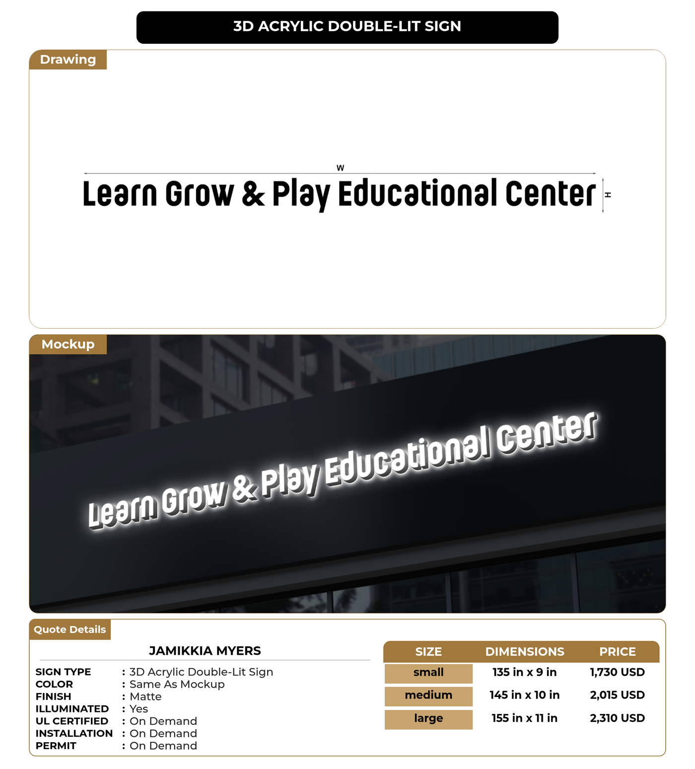 CUSTOM MOCKUP SIGN FOR Jamikkia Myers