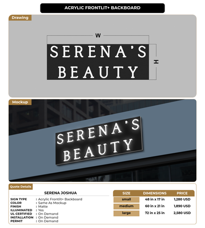 CUSTOM MOCKUP SIGN FOR Serena joshua