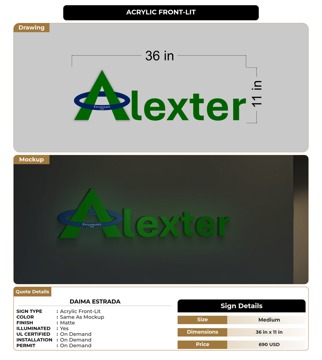 CUSTOM MOCKUP SIGN FOR Daima Estrada