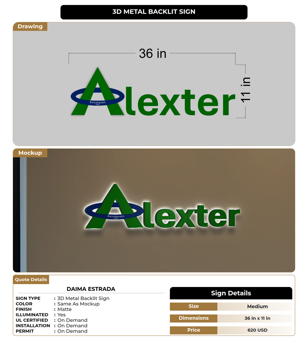 CUSTOM MOCKUP SIGN FOR Daima Estrada