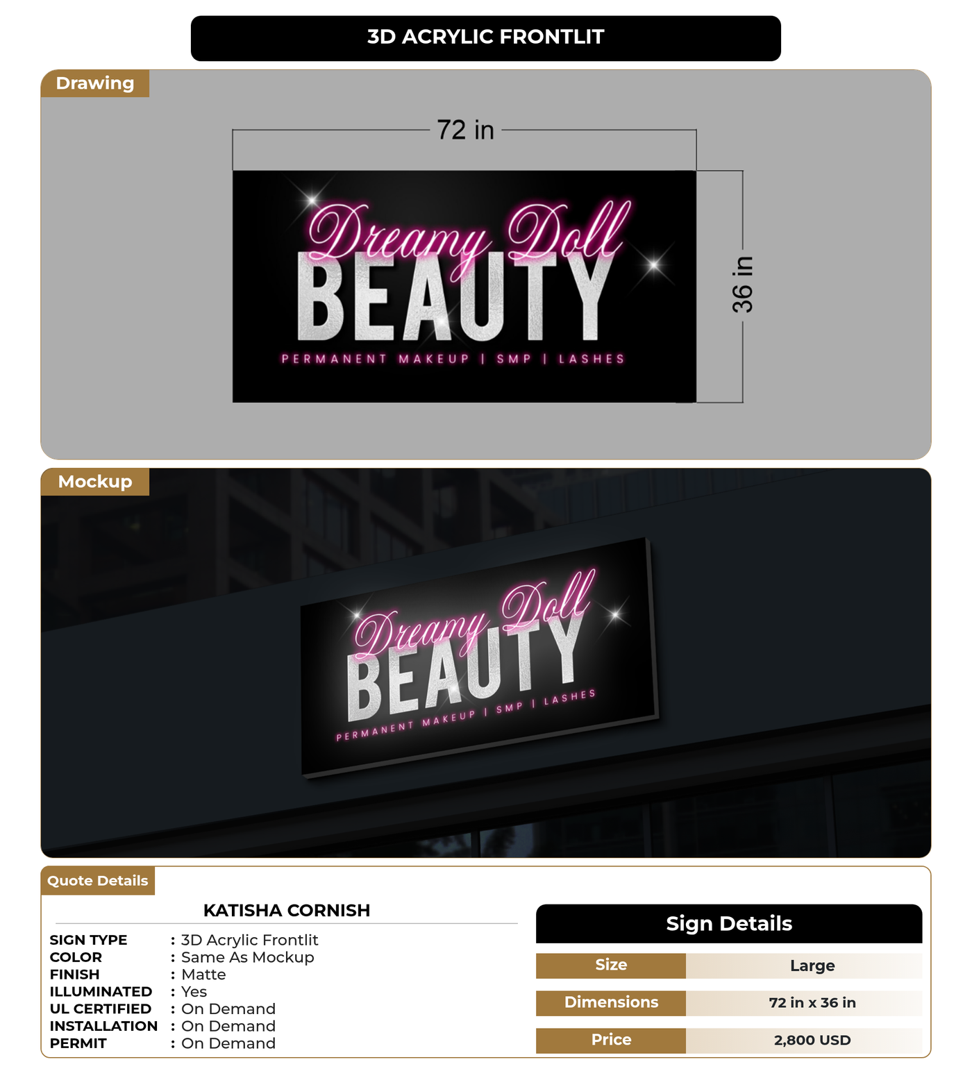 CUSTOM MOCKUP SIGN FOR Katisha Cornish