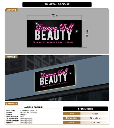 CUSTOM MOCKUP SIGN FOR Katisha Cornish