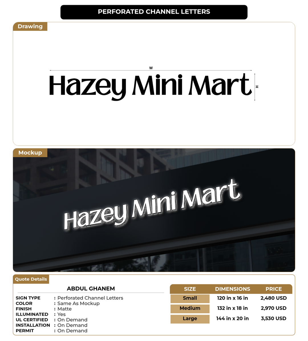 CUSTOM MOCKUP SIGN FOR Abdul ghanem