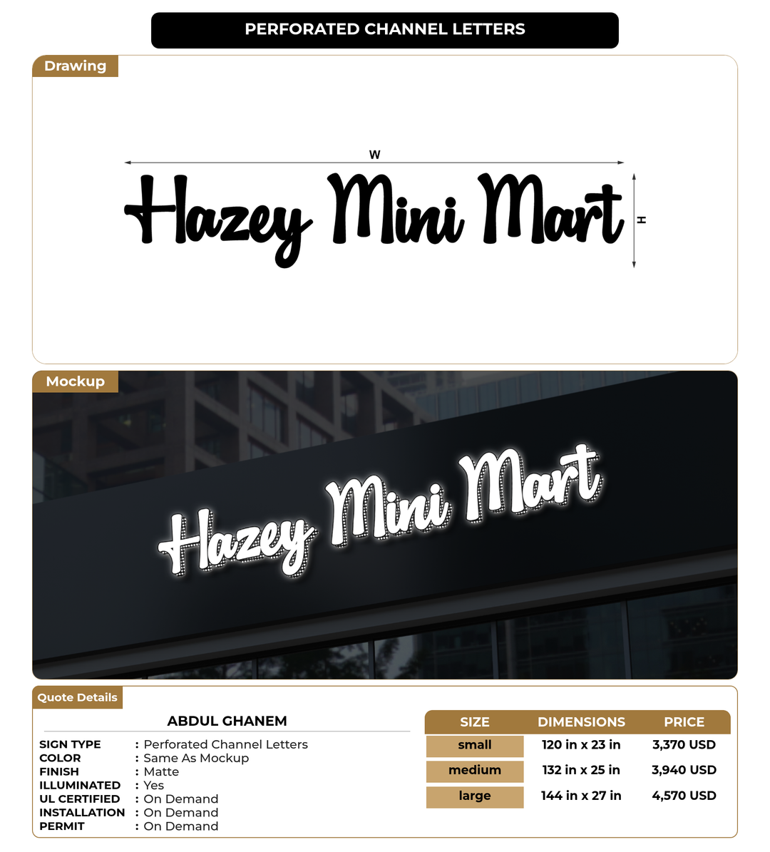 CUSTOM MOCKUP SIGN FOR Abdul ghanem